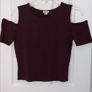 Garage cropped cold shoulder top